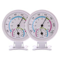 Mini Indoor Thermometer Hygrometer Analog 2 in 1 Temperature Humidity Monitor Gauge for Home, Room, Outdoor, Offices, Display Mechanical Diameter 75mm-2 Pack (No Battery Needed)-White