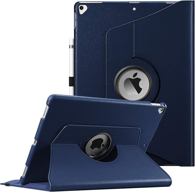 Fintie Rotating Case - 2017/2015 iPad Pro 12.9 inch (Old Model) 1st & 2nd Gen Case, 360 Degree Swiveling Stand Protective Back Cover, Supports Auto Wake/Sleep, Navy