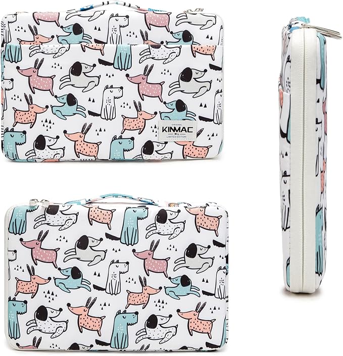 Kinmac 360° Protective Laptop Sleeve Case Bag Cover with Handle for MacBook Air 15 inch,15 inch-15.6 inch HP,Lenovo,Dell,ASUS,Acer Notebook Computer (Cartoon Dogs)