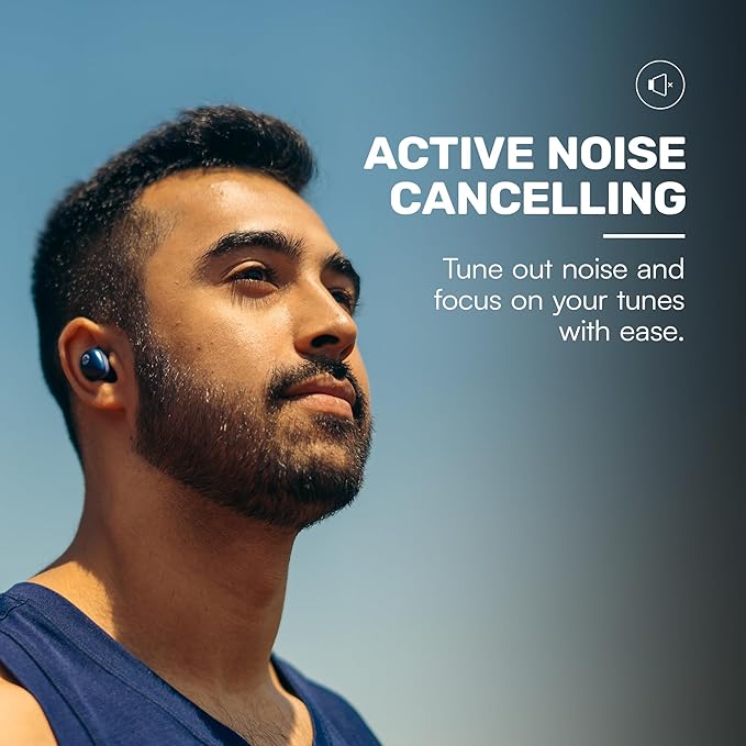 Raycon Fitness Bluetooth Wireless Earbuds + Microphone with Active Noise Canceling, Sweat & Water-Resistant Earphones, Running Headphones, Ear Buds Wireless Bluetooth 56 Hours Playtime (Black)