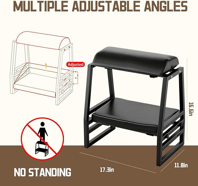 Adjustable Double Step Footrest Under Desk,9-Angle Double Step Foot Stool for Office & Home, Ergonomic Foot Support with Non-Slip Pads - Black