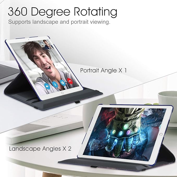 Fintie Rotating Case - 2017/2015 iPad Pro 12.9 inch (Old Model) 1st & 2nd Gen Case, 360 Degree Swiveling Stand Protective Back Cover, Supports Auto Wake/Sleep, Galaxy