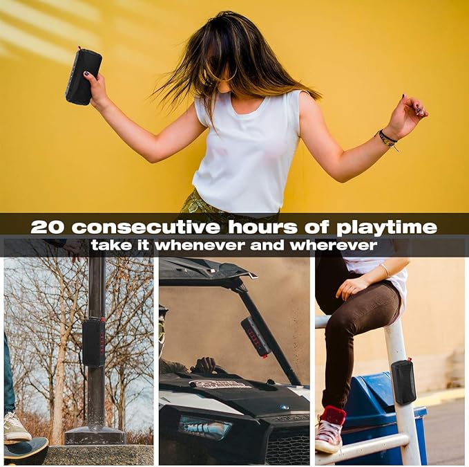 Pro Portable Magnetic Bluetooth Golf Speaker Wireless Waterproof IPX6/Shockproof 3rd Generation Magnetic Golf Speakers for Golf Cart 24Hour Battery Golf Accessories Golf Gifts(TWS & SD Card function)