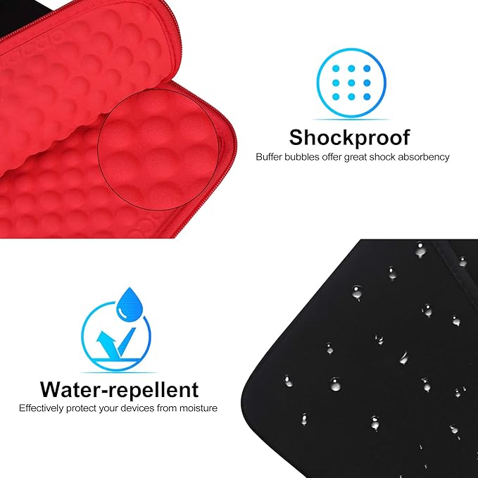 Lacdo Tablet Sleeve Case for 11 inch iPad A16 / 11 inch iPad Air M4 M3 M2 / 11" iPad Pro M5 M4 / 10.9" iPad /10.2" iPad / 10.9" ipad Air / 11 Inch Samsung Galaxy Tab A9+ Bag, Fit Magic Keyboard, Red