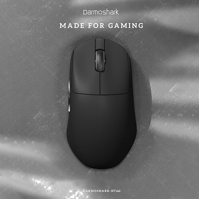 Darmoshark N7 Wireless Gaming Mouse,Tri-Mode 8K/USB-C/Bluetooth,Up to 30000DPI,PAW3950 Optical Sensor Lightweight 49g,5 programmable Button,Computer Mouse for Laptop,PC,Mac(Black)