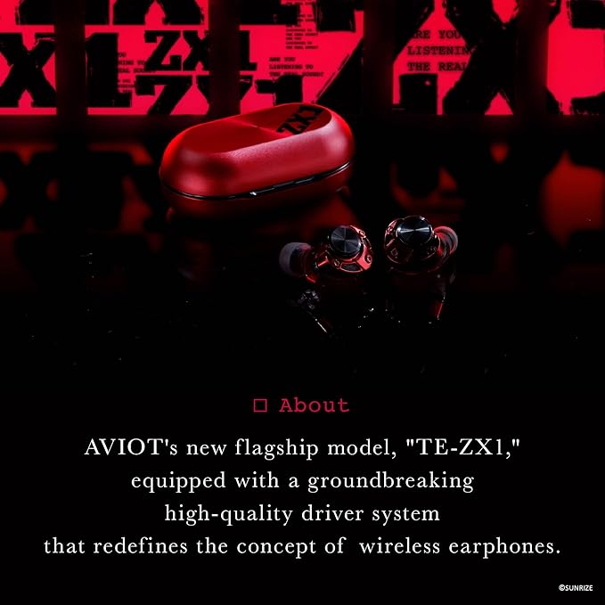 AVIOT TE-ZX1 Wireless Earbuds - World's First 5-Driver Tribrid System, High-Resolution Audio, LDAC Technology, Hybrid Noise-Cancelling, Cowboy Bebop Edition, Waterproof IPX4 (TE-ZX1-US1)