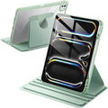 JETech Rotating Case ONLY for iPad Pro 13-Inch M5/M4 (2025/2024) with Pencil Holder, 360 Degree Rotation Protective Stand Cover Clear Back (Mint)