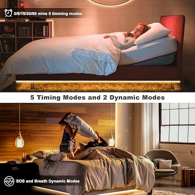 MY BEAUTY LIGHT LED Strip Lights Warm White,65.6ft Dimmable LED Light Strip with RF Remote,1200 Bright 3000K 2835 LEDs,Plug-in Adhesive Rope Lights with Timing Mode for Living Room Bedroom Kitchen