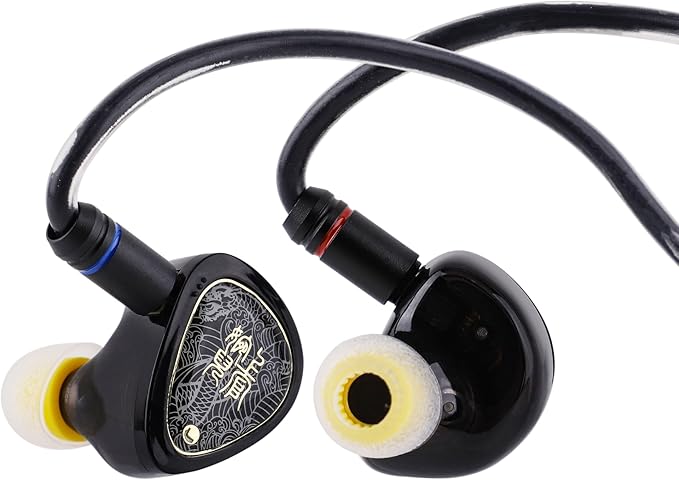 Linsoul TANGZU Wan'er S.G II In Ear Monitor,HiFI Wired Earbuds,10mm Dynamic Driver PET Diaphragm Gaming IEM Earphones with 2Pin Detachable OFC Cable for Audiophile DJ Stage (Clear Black, 3.5mm No Mic)