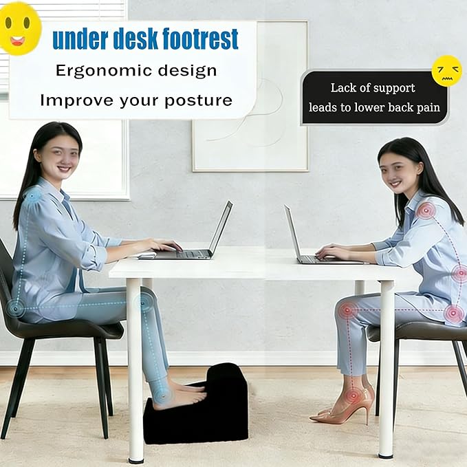 Foot Rest for Under Desk At Work.Ergonomic Foot Rest for Under Desk At Work,Rest for Under Desk Office & Home,Footstool Leg Elevation
