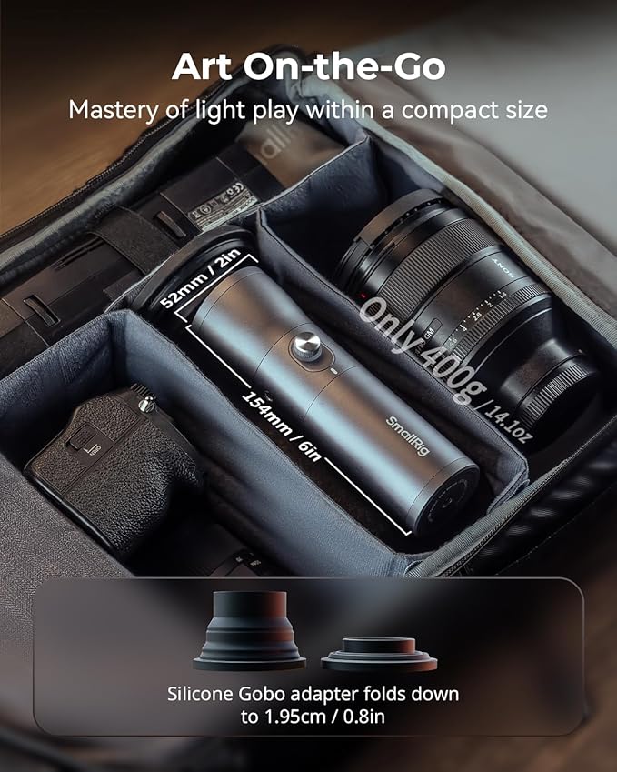 SMALLRIG RGB LED Photography Flashlight, 7500mAh Aluminum Alloy Patterned Ambient Light, 4 Color Fill Light with 20 Patterned Filters, Perfect for Photo, Content Creation Accessories RF10C 4634