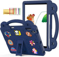 Dteck Kids Case for iPad 9.7 Inch 6th/5th Gen 2018/2017 & iPad Air 2/1 & iPad Pro 9.7,Cartoon Panda Shockproof Rugged Lightweight Pencil Holder Convertible Handles Stand Kids Friendly Case,Navy Blue