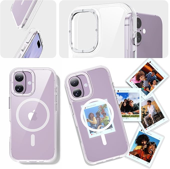 toushion 3 in 1 for iPhone 17 Case Clear Bumper,Fits MagSafe, Yellowing-Resistant Acrylic Back, Shockproof Guard Corners, Military-Grade Protection for Phone Cover 6.3 inch