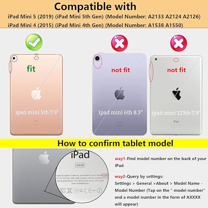 Case for iPad mini 5 (2019) & iPad mini 4 (2015) 7.9" Glitter Clear Soft TPU Back Shockproof Cover Bling Sparkly Flexible Silicone Lightweight Case for iPad mini 5th/4th Generation, Purple