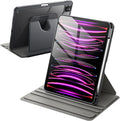 JETech Rotating Case for iPad Pro 11-Inch 2022/2021(4th/3rd gen) with Pencil Holder, 360 Degree Rotation Protective Stand Cover Clear Back, Auto Wake/Sleep (Space Gray)