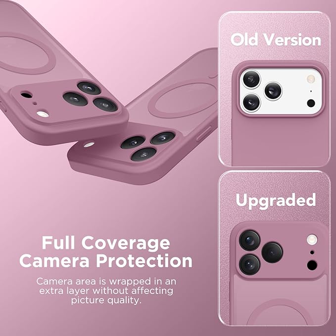CAPRARO Magnetic for iPhone 17 Pro Case, Upgraded [Full Camera Protection] [Compatible with MagSafe] Protective Translucent Matte Women Girl Phone Case Cover, Black Currant