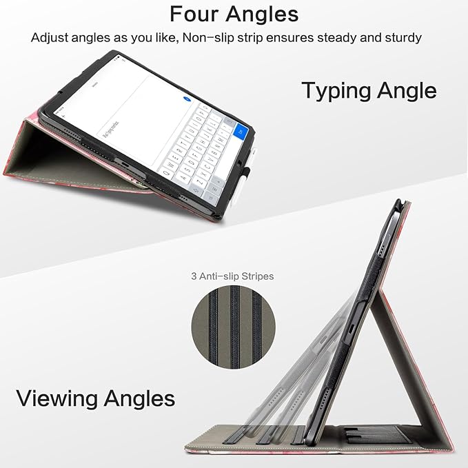 Lokigo for iPad Air 13 Inch Case M3/M2(2025/2024), iPad Pro 12.9 Case (6th/5th/4th/3th Gen 2022/2021/2020/2018) with Pencil Holder, Support Touch ID and Auto Wake/Sleep (Pink Cat)