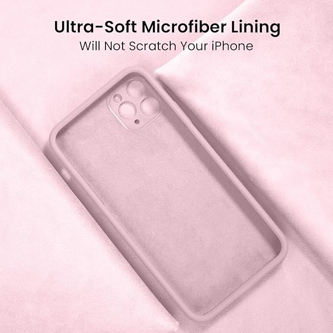 FireNova Designed for iPhone 14 Pro Max Case, Silicone Upgraded [Camera Protection] Case with [2 Screen Protectors], Soft Anti-Scratch Microfiber Lining Inside, 6.7 inch, Chalk Pink