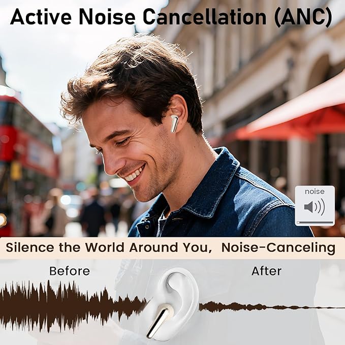 Hybrid ANC Earbuds Twin Gift Pack｜-50dB Noise Cancelling｜LDAC Audio ×2｜240H Total Playtime｜Spatial Sound｜Dual Device Pairing｜Perfect for Couples & Friends (Gold)