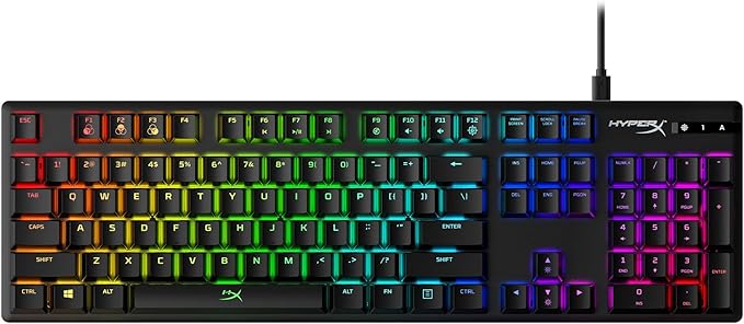 HyperX Alloy Origins - Mechanical Gaming Keyboard, Software-Controlled Light & Macro Customization, Compact Form Factor, RGB LED Backlit - Tactile HyperX Aqua Switch,Black