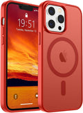 SUPFINE Magnetic for iPhone 12 Pro Max Case (Compatible with MagSafe) (Military Grade Drop Protection) Slim Translucent Matte Shockproof with Anti-Fingerprint Phone Case,Red
