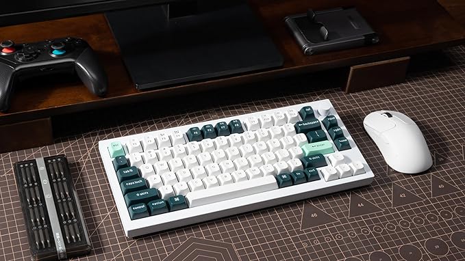 Keychron Q1 HE QMK Rapid Trigger Wireless Custom Mechanical Keyboard, 2.4 GHz/Bluetooth/Wired 75% Hot-Swappable Programmable RGB Gateron Double-Rail Magnetic Switches for Mac Windows, Shell White