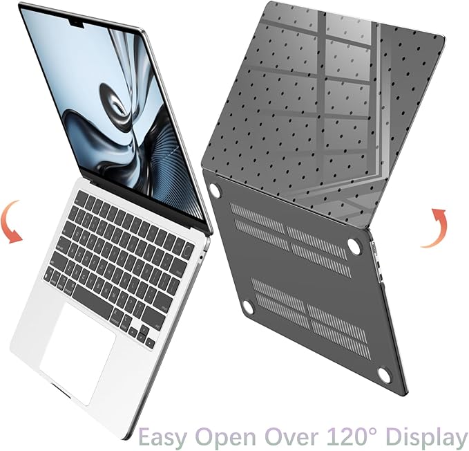 Compatible with MacBook Air 13.6 inch Case M5 M4 M3 M2 2026-2022 A3449 A3240 A3113 A2681 Release, Cute Polka Dot Protective Hard Shell Clear Black Cover for MacBook Air 13