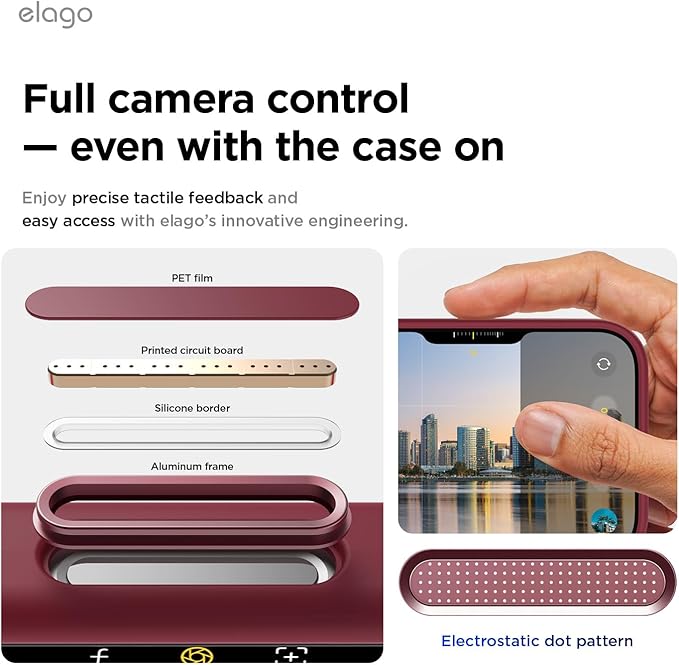 elago for iPhone Air Case, Premium Magnetic Silicone Case, Compatible with MagSafe, Liquid Silicone Material, Protective Cover, Shockproof, Slim Phone, 6.5 inch (Burgundy)