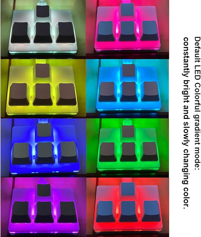 USB Mini 4-Key Keypad One-Handed Mechanical Gaming Keyboard Programming Macro Pad RGB Keypad for Windows Mac OSU HID Standard Keyboard with Red Hot Swappable Switch USB-C Keyboards