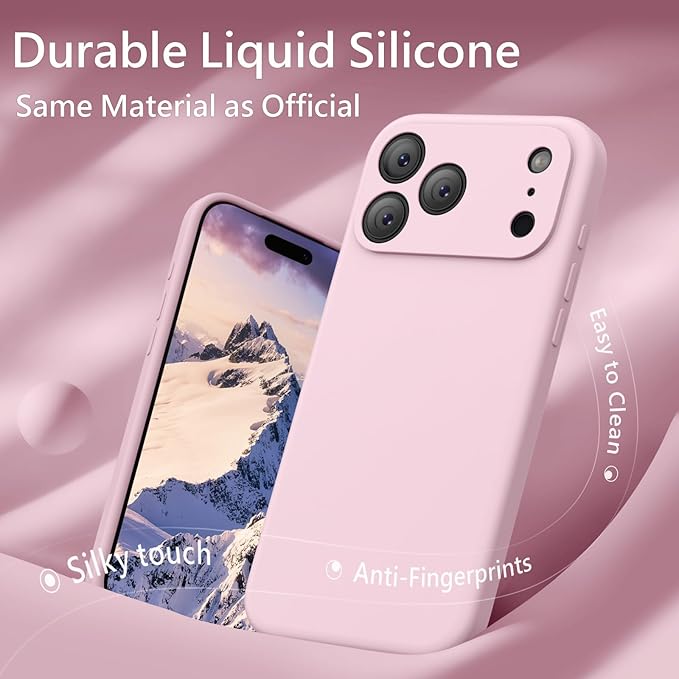 FireNova Magnetic for iPhone 17 Pro Max Case, Compatible with MagSafe, [Integrated Silicone Camera Control Button] [Camera Protection] Anti-Scratch Microfiber Lining Phone Case, 6.9", Chalk Pink