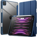 JETech Case ONLY for iPad Pro 11 Inch (2022/2021/2020/2018) with Pencil Holder, Clear Transparent Back Shell Slim Stand Shockproof Tablet Cover, Auto Wake/Sleep (Navy)