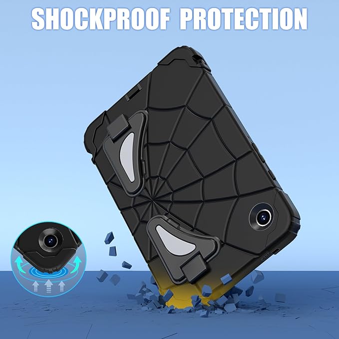 AKABEILA Compatible with Samsung Galaxy Tab A9 8.7 inch(SM-X115N)(2023) Tablet Case，Lightweight Shockproof Rugged Protective Cover with Kickstand for Kids Children Boys Babies Black
