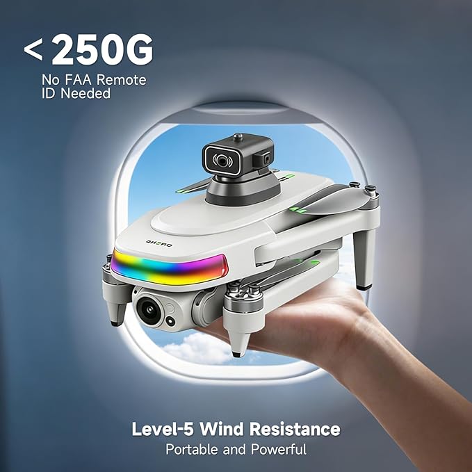 GPS Drone With 4k Camera For Adults, 5.5"Hd Touchscreen Remote,Brushless Motor,50 Mins Flight, Follow Me Drone,Auto Return,Long Range Transmission, Ai Track&Orbit Mode,Hobby Rc Quadcopters & Multirotors ,Under 260g