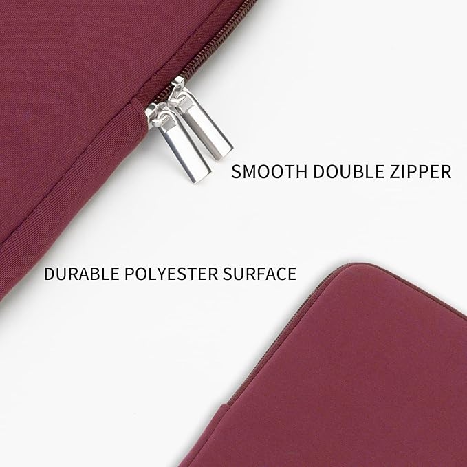 RAINYEAR Laptop Sleeve Case Compatible with 13.3 Inch Notebook Computer Tablet Chromebook 14" MacBook Pro/Max M1 M2 M3 M4 M5 Soft Cover Protective Case Zipper Carrying Bag (Red, Upgraded Version)