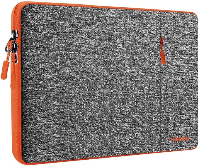 Hseok Laptop Sleeve 15.6 16 inch Case Compatible with MacBook Neo 16, MacBook Pro 16" M5/M4/M3/M2/M1, MacBook Air Pro 15", XPS 16, Most 15" 15.6" 16" Notebooks,Gray&Orange