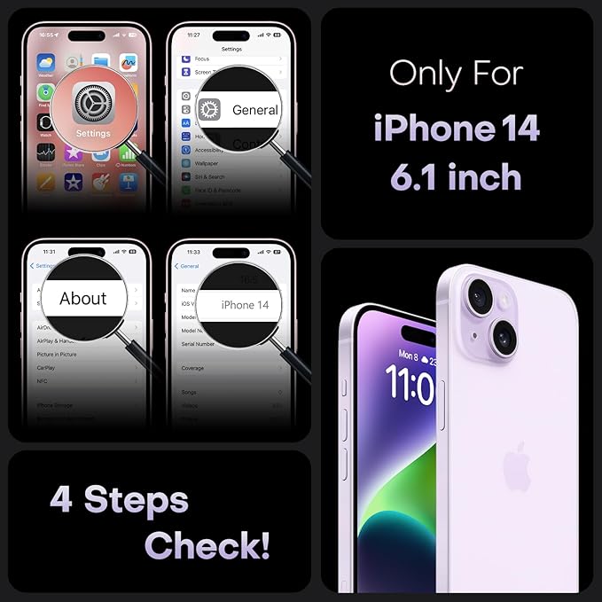 TOCOL Magnetic for iPhone 14 Case, Upgraded Full Camera Protection, Compatible with Magsafe, Drop Protection, Translucent Matte Back Bumper Phone Cover 6.1-Inch (Light Purple)