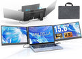 APILDELLA 15.6’’ Triple Laptop Screen Extender, 1080P FHD Portable Dual Monitor for Laptop USB C HDMI, Plug-Play Monitor Extender for Triple Display for Mac/Windows, Fit 13”-17.3” Laptops