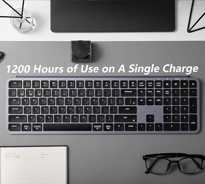 Keychron B6 Pro Full-Size Ultra-Slim Wireless ZMK Custom Keyboard, Triple-Mode 2.4 G/Bluetooth 5.2/Wired Programmable, Lightweight Quiet Key with Numeric Keypad for Mac/Windows, Space Gray