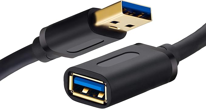 Tan QY USB 3.0 Extension Cable 5Ft, USB 3.0 High Speed Extender Cord Type A Male to A Female for PlayStation, Xbox, USB Flash Drive, Hard Drive, Card Reader,Scanner,Printer,Keyboard (5Ft)