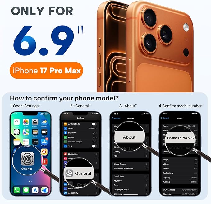 Miracase Magnetic for iPhone 17 Pro Max Case, Compatible with MagSafe, Integrated Silicone Camera Control Cover, 3.0mm Thicken Shockproof Drop Protection Phone Case for 17 ProMax, Orange