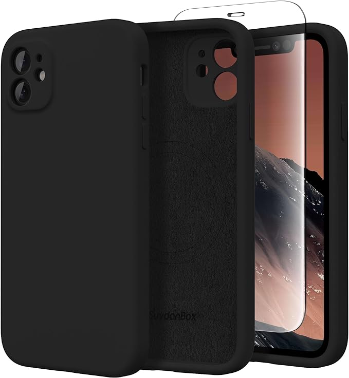 Magnetic for iPhone 11 Phone Case Silicone, Compatible with MagSafe, [Full Camera Protection][Screen Protector] Slim Shockproof Protective Case for iPhone 11 6.1", Black