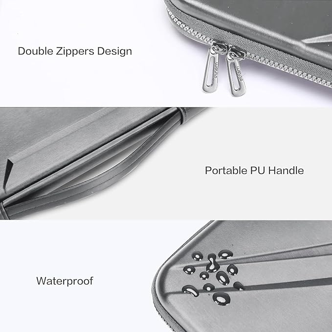 MOSISO 15-16 inch Laptop Hard Case, 15.6 inch Waterproof Shockproof Computer Bag Compatible with MacBook HP Dell,Artistic Geometric EVA Carrying Sleeve Laptop Case Hard Shell with Handle, Gray