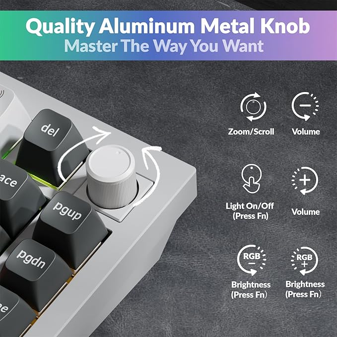 Keychron Q1 Ultra 8K 75% Wireless Mechanical Keyboard, Aluminum Hot-Swappable RGB, Red Switch, 82 Keys, 600h Battery Life, 2.4GHz/Bluetooth/Wired, ZMK Programmable, Mac Windows Linux – White