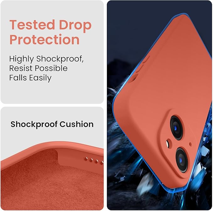 FireNova Designed for iPhone 15 Case, Silicone Upgraded [Camera Protection] Phone Case, Soft Anti-Scratch Microfiber Lining Inside, 6.1 inch, Pink Pomelo