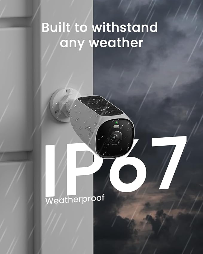 youkey Solar Security Camera Wireless Outdoor 2.5K, 24/7 AOV Recording, No Subscription Cameras for Home Security with Dual Solar Panel, AI Detection, 2.4Ghz Wi-Fi 6, Easy Setup, Hub Compatible