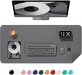 Desk Pad, 35.5" x 17" PU Leather Non-Slip Desk Mat Large Mouse Pad for Desktop, Waterproof Laptop Computer Writing Mat for Office, Home, Work, Gaming, Space Gray
