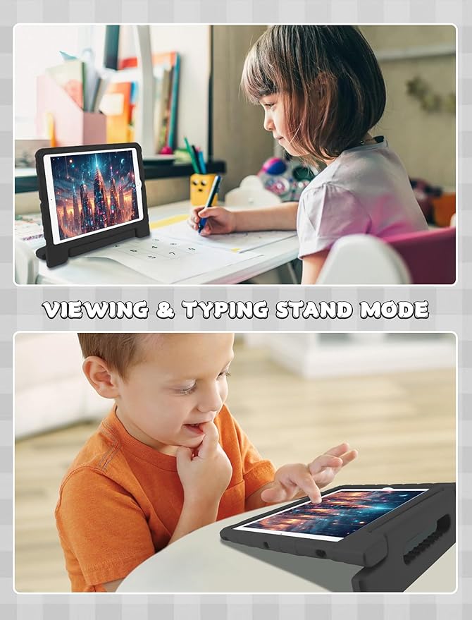 Kids Case for iPad Pro 12.9 2017(2nd Gen)/2015(1st Gen) with Pencil Holder, E-puhate iPad Pro 1st/2nd Generation Case 12.9 inch Shockproof Handle Stand Kids Cover for Child Boys Girls Toddlers(Black)
