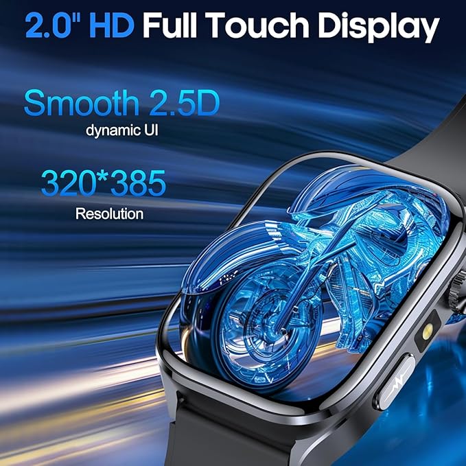 Advanced Health Smartwatch for Women Men with Real-Time Monitoring of Heart Rate, Sleep Quality and Stress Levels, Always-On Display，Bright Flashlight (Black)