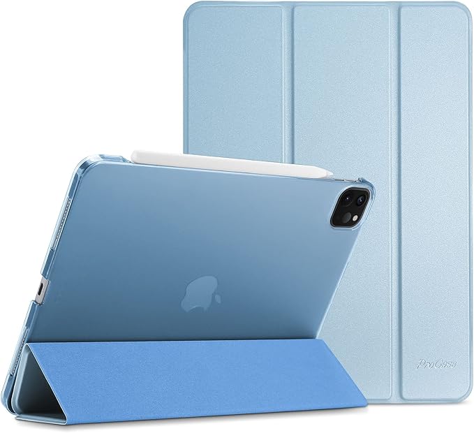 ProCase for iPad Pro 11 Inch Case 2022/2021/2020/2018(4th/3rd/2nd/1st Generation), iPad Pro 11" Slim Stand Hard Back Cover Shell Smart Folio Compatible with Pencil/Support Auto Wake/Sleep -SkyBlue