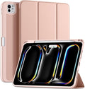 Kidopire New Compatible with iPad Pro 11 Inch Case (M4 2024/M5 2025) with Pencil Holder, Smart Cover with Protective Trifold Stand & Soft TPU Back, Auto Wake/Sleep, Support Pencil Pro, Rose Pink